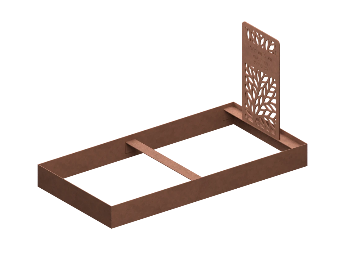 Le monument en corten assemblé