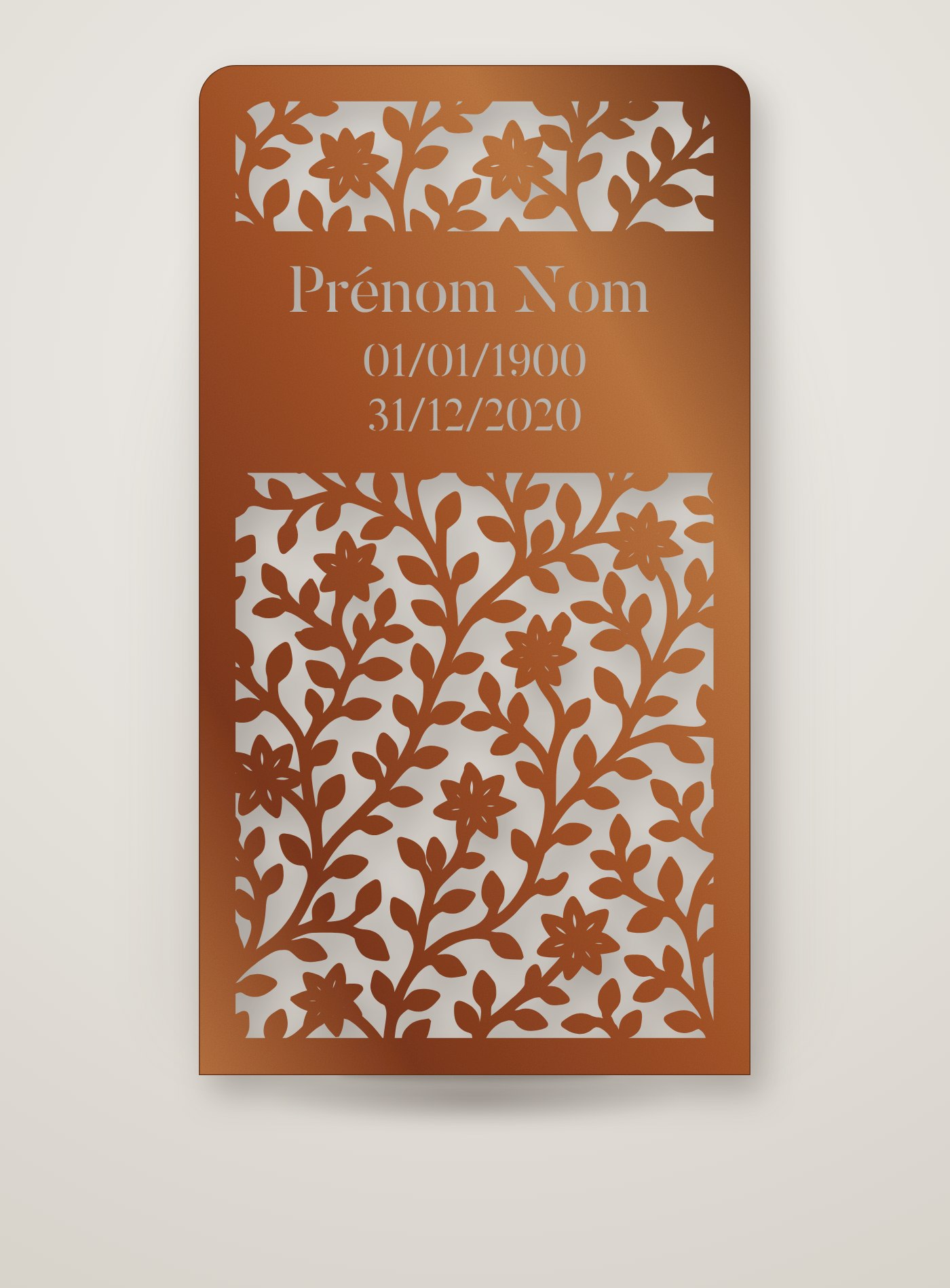 Stèle Douceur Floraison en acier corten