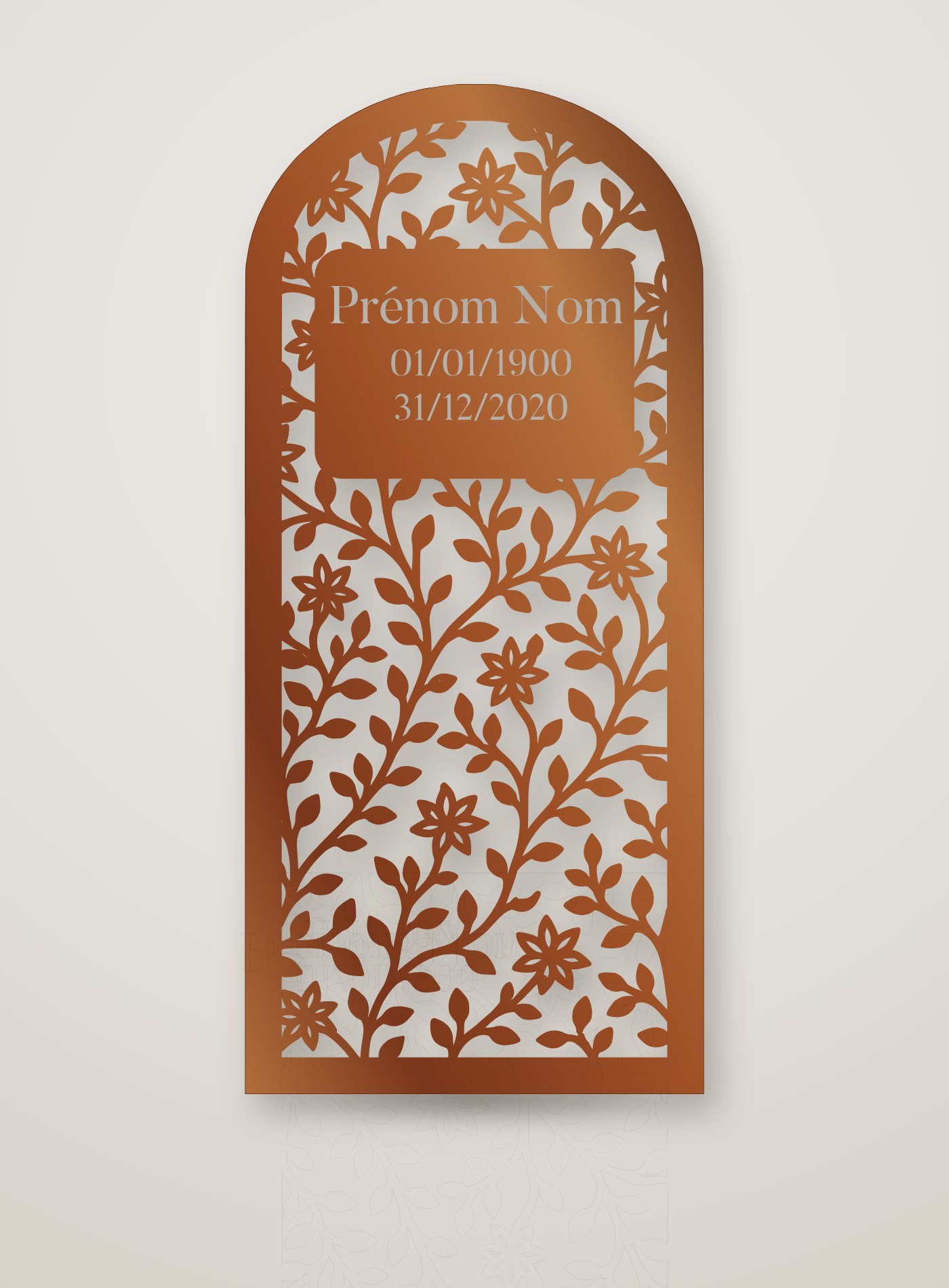 Stèle Lune Floraison en acier corten