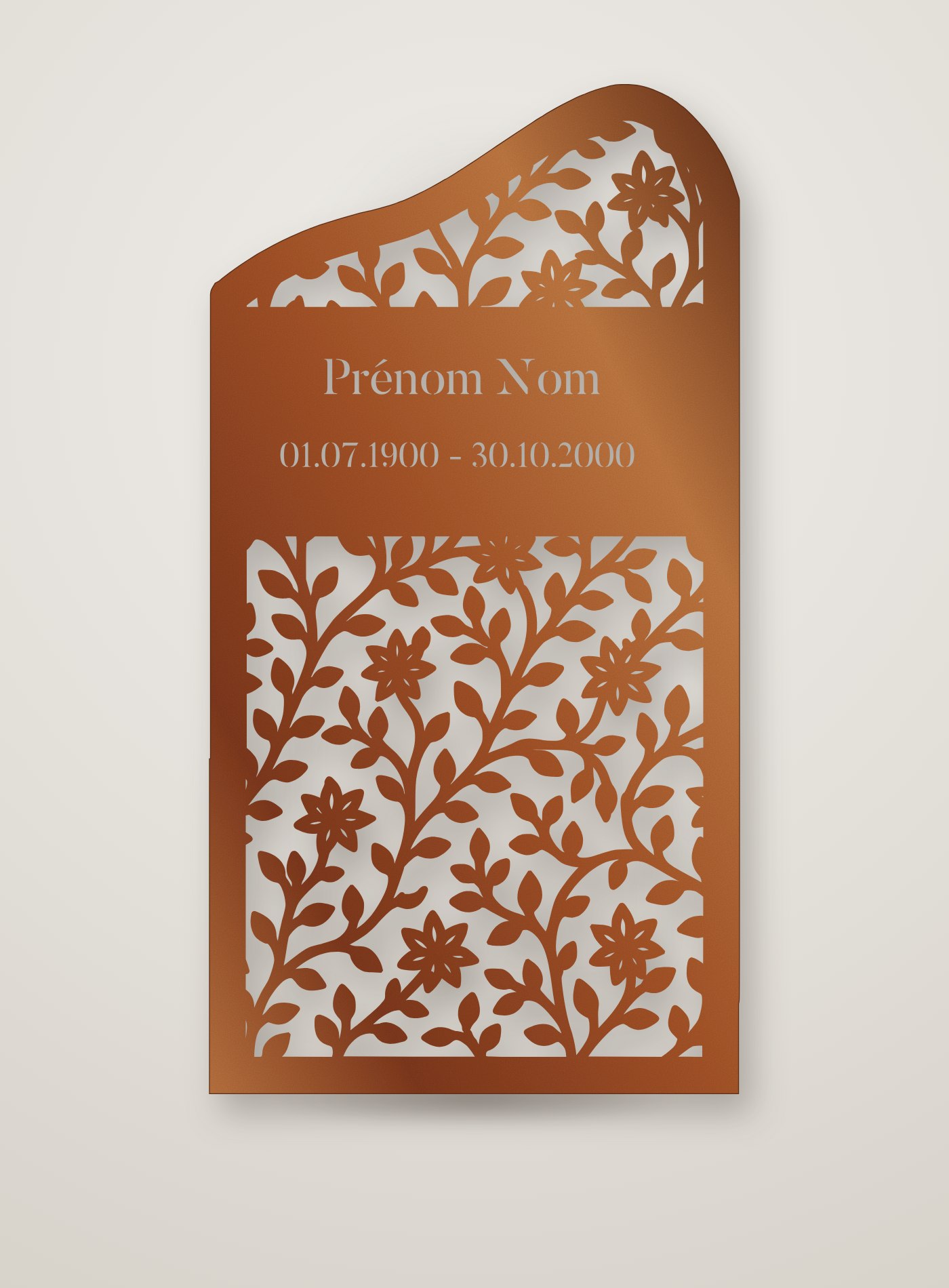 Stèle Rivage Floraison en acier corten