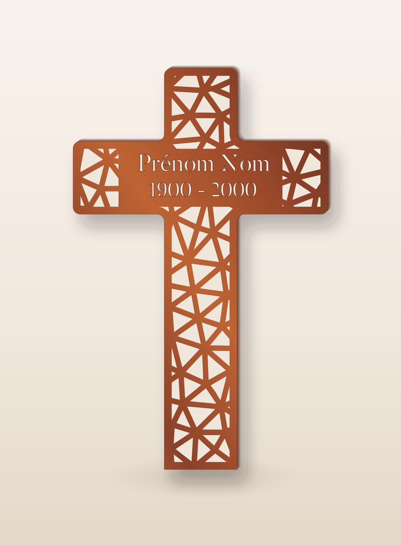 Stèle croix Espérance Mosaïque en acier corten