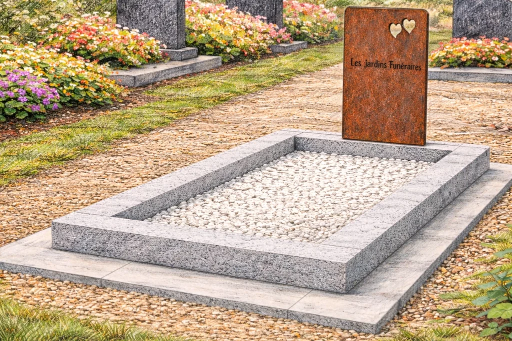 Illustration de la stèle en acier corten